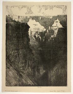 Sonnenuntergangsstädte im Grand Canyon von Joseph Pennell