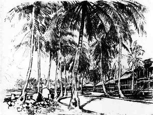 Das amerikanische Viertel, Platte I aus Der Panamakanal von Joseph Pennell, 1912