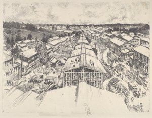 Das Lager, die neue Architektur, 1917 von Joseph Pennell