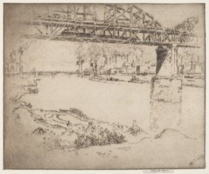 Die Stadtbrücke, St. Louis von Joseph Pennell