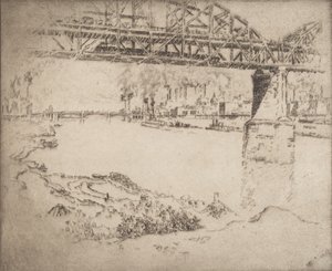Die Stadtbrücke, St. Louis, 1919 von Joseph Pennell