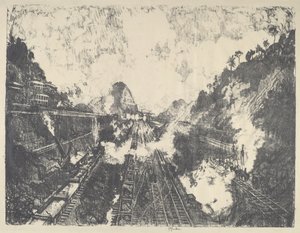 Der Schnitt, Blick auf den Ancon-Hügel von Joseph Pennell