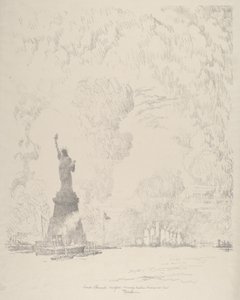 Die Statue, New Yorker Bucht von Joseph Pennell