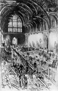 Die Arbeiter in Besitz, Westminster Hall, London, 1910 von Joseph Pennell
