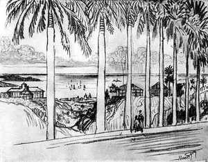 Blick vom Ancon Hill, Platte XXV aus Der Panamakanal von Joseph Pennell, 1912