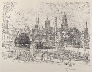 Ansicht der Spree, Berlin, 1921 von Joseph Pennell