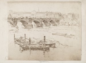 Waterloo Bridge und Somerset House von Joseph Pennell