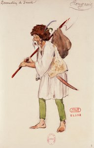 Kostüm für die Figur des Ungarn in der Verdammnis von Faust von Hector Berlioz, Skizze von Joseph Porphyre Pinchon von Joseph Porphyre Pinchon