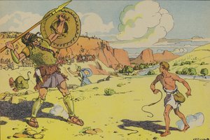 David und Goliath von Joseph Porphyre Pinchon