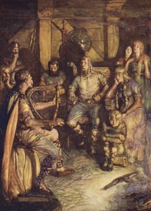Der Spielmann singt die Taten von Beowulf von Joseph Ratcliffe (after) Skelton