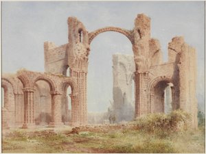 Ruinen der Priorei von Lindisfarne von Joseph Ratcliffe Skelton