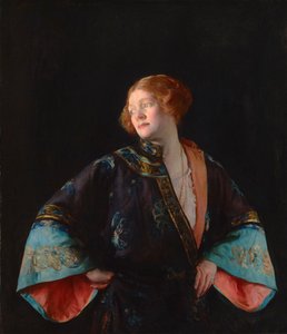 Der blaue Mandarinenmantel (Der blaue Kimono) von Joseph Rodefer De Camp