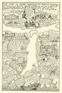 Karte des trüben Amazonas in Rot und Schwarz von Joseph Rudyard (after) Kipling