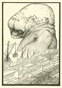 Das Tier, das aus dem Meer kam (Gravur) von Joseph Rudyard (after) Kipling