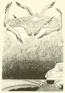 Die vier Möwenflügel-Dschinns (Gravur) von Joseph Rudyard (after) Kipling