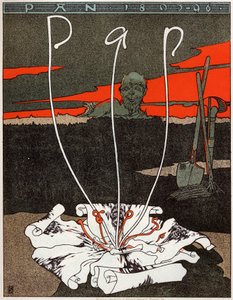 Kunst. Pan, Zeitschrift im Jugendstil. Plakat von Joseph Sattler, Deutschland, um 1895