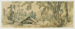 Eingeborenenhütte auf der Insel Puinipet (Ponape), Caroline Islands von Joseph Selleny