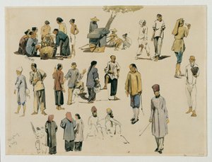 Figurenstudien von Chinesen von Joseph Selleny