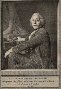 Porträt von Christophe-Gabriel Allegrain (1710-1795), französischer Bildhauer - Gravur nach dem Gemälde von Joseph-Siffrein Duplessis von Joseph Siffred (after) Duplessis
