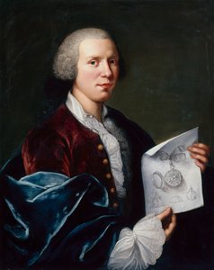 Porträt von Ferdinand Berthoud mit einer Pergamentrolle von Joseph Siffred Duplessis