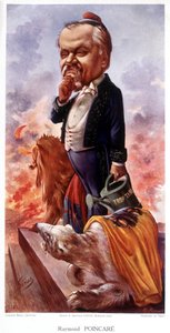 Karikatur über Raymond Poincaré und die Situation auf dem Balkan - von Sirat von Joseph Sirat