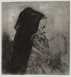Alte Frau liest, gedruckt von Sigmund Abeles und Edmond Casarella von Joseph Stella
