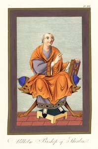 Aldhelm, Bischof von Sherborn c.639-709 (Gravur)