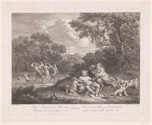 Landschaft mit Bacchus und tanzenden Satyrn und Mänaden von Joseph Wagner