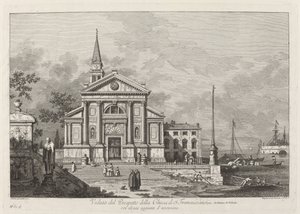 Ansicht der Fassade der Kirche des Heiligen Franziskus von Joseph Wagner after Canaletto