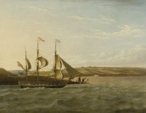 Ein Schiff passiert Portishead, ca. 1832