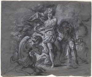 Der Wettstreit zwischen Apollo und Pan vor König Midas