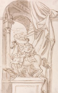 Eine Studie der Statue von Agostino Cornacchini von Karl dem Großen, Petersdom, Rom von Joseph Wilton