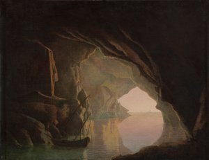 Eine Grotte im Golf von Salerno, Sonnenuntergang von Joseph Wright of Derby