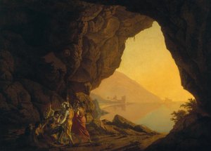 Eine Grotte im Königreich Neapel, mit Banditen, ausgestellt 1778 von Joseph Wright of Derby