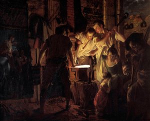 Werkstatt eines Hufschmieds im 18. Jahrhundert von Joseph Wright of Derby