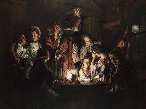 Das Experiment mit dem Vogel in der Luftpumpe von Joseph Wright of Derby