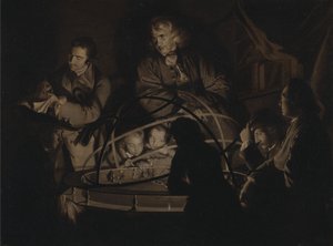 Philosoph hält einen Vortrag über das Planetarium