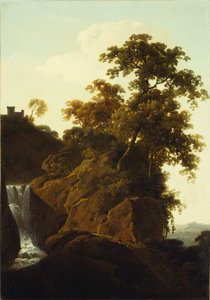 Felsige Landschaft mit Wasserfall