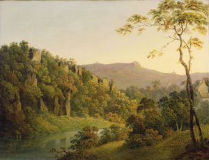 Blick in Matlock Dale, Blick auf den Black Rock Escarpment, ca. 1780-85 von Joseph Wright of Derby
