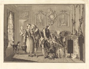 Die hübsche Bäuerin von Joseph de Longueil after Charles Eisen