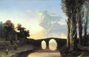 Fluss und Brücke im Süden Frankreichs von Josephine Bowes