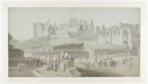 Eine Prozession am Fuße des Palatin-Hügels in Rom von Josephus Augustus Knip