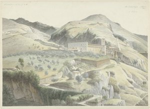 Landschaft mit Kloster bei Subiaco