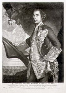 Porträt von Sir George Brydges Rodney (1719-92) Admiral der Weißen Flotte, graviert von William Dickinson (1746-1823) veröffentlicht von Carington Bowles (fl.1744-93) von Joshua (after) Reynolds
