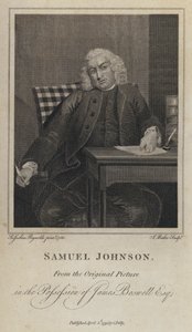 Samuel Johnson, englischer Schriftsteller und Lexikograf (Gravur) von Joshua (after) Reynolds