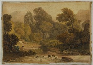 Eine Szene in der Nähe von Lodore, Cumberland von Joshua Cristall