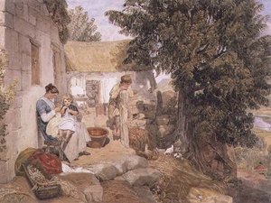 Häuser in der Nähe von Symonds Yat mit Landfiguren von Joshua Cristall