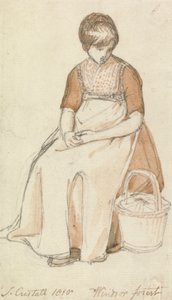 Sitzendes Mädchen mit einem Korb von Joshua Cristall