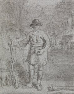 Studie eines Mannes mit einem Stock von Joshua Cristall