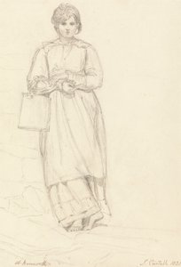 Junges Mädchen mit Milchkännchen von Joshua Cristall